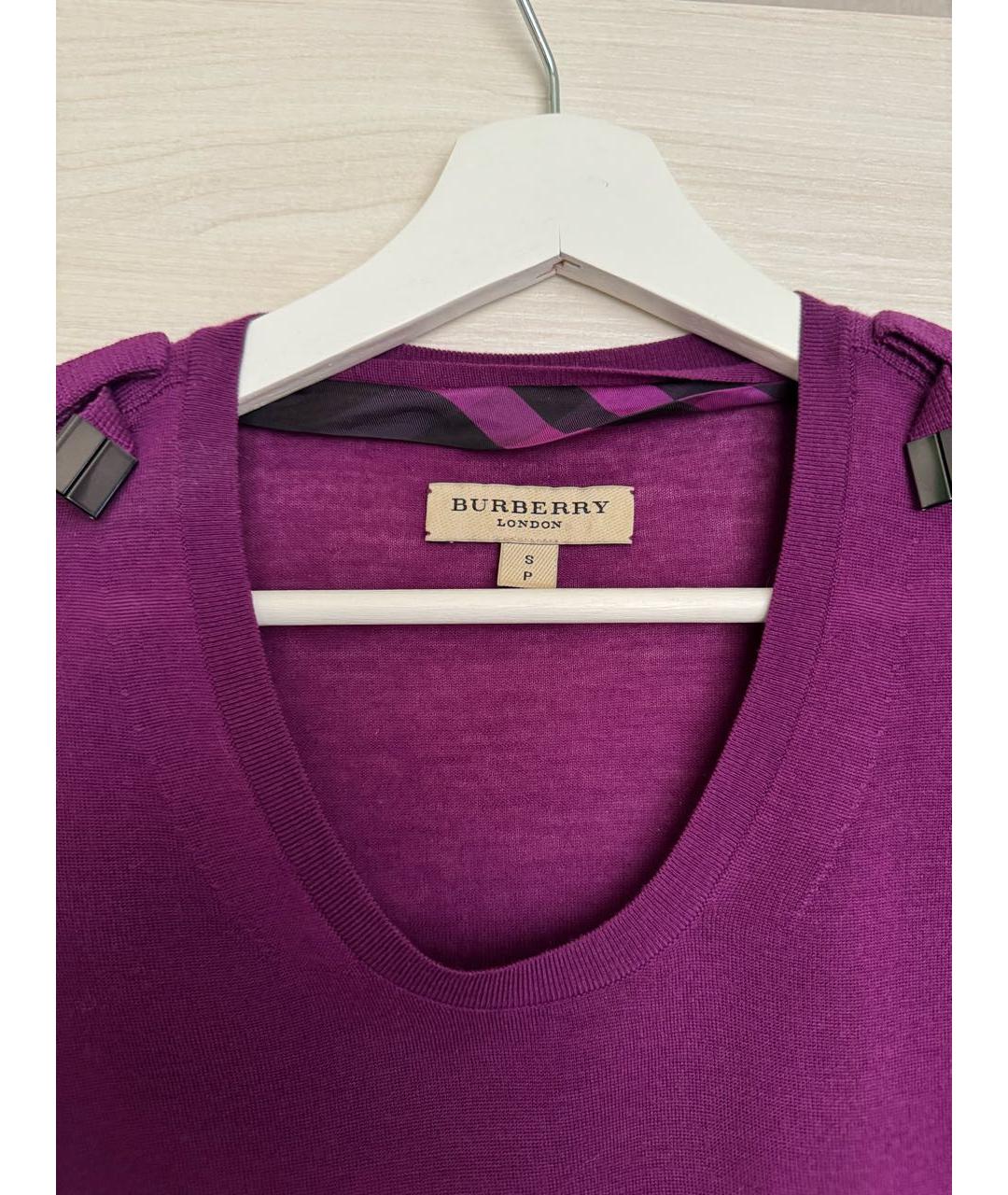 BURBERRY Фиолетовый шерстяной джемпер / свитер, фото 3