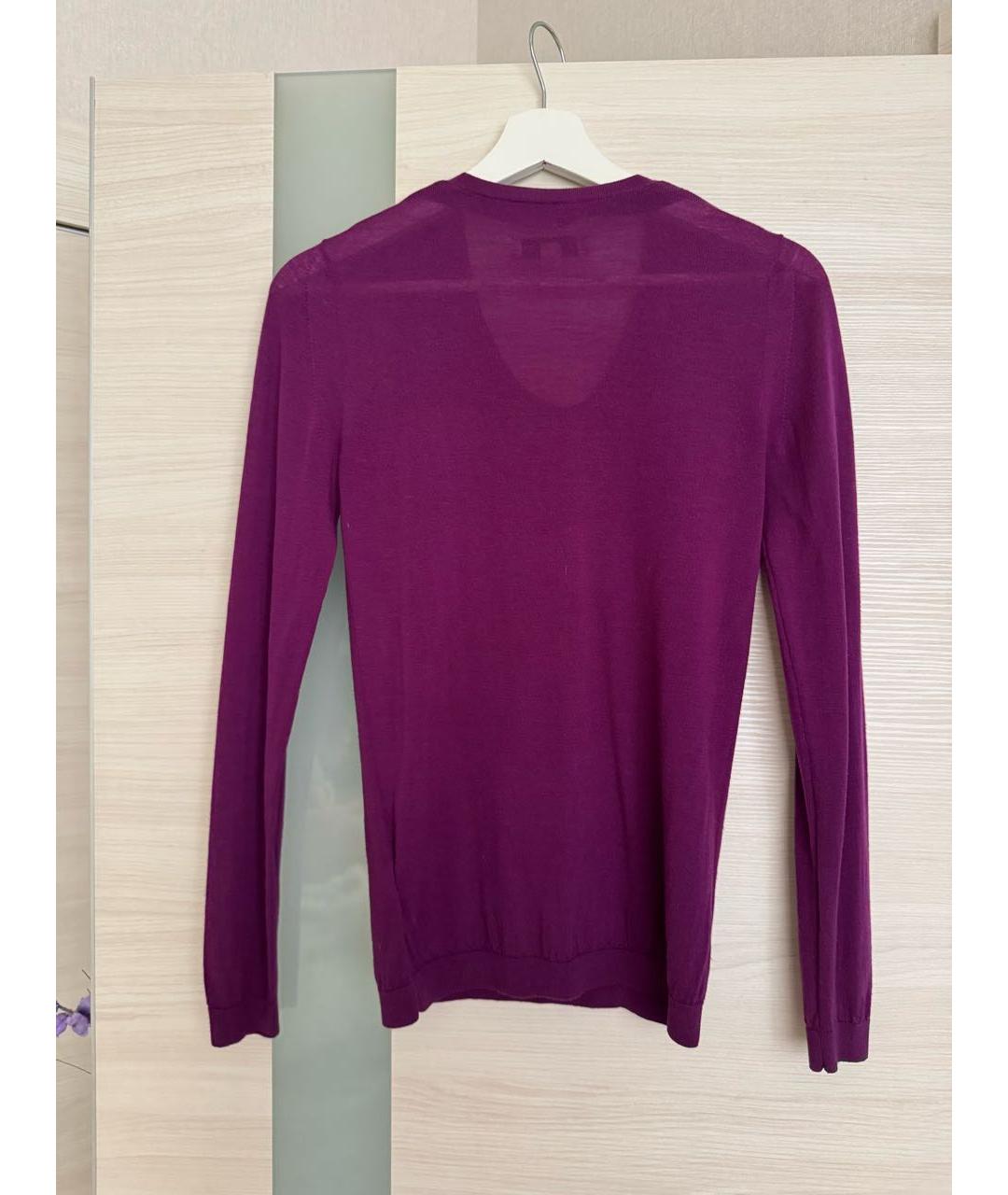 BURBERRY Фиолетовый шерстяной джемпер / свитер, фото 2