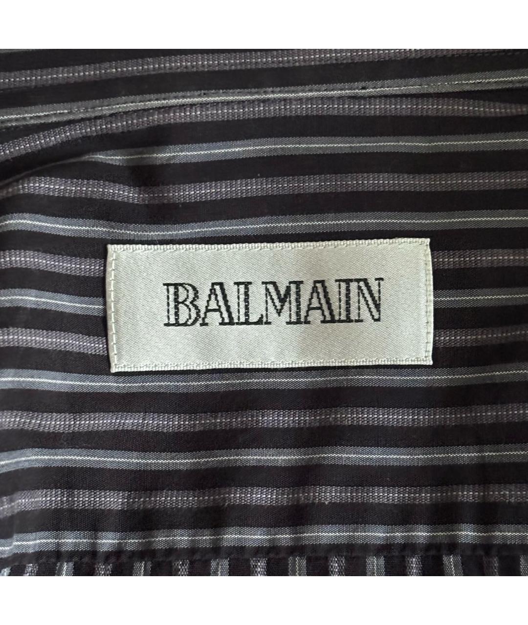 BALMAIN Темно-синяя хлопковая классическая рубашка, фото 6
