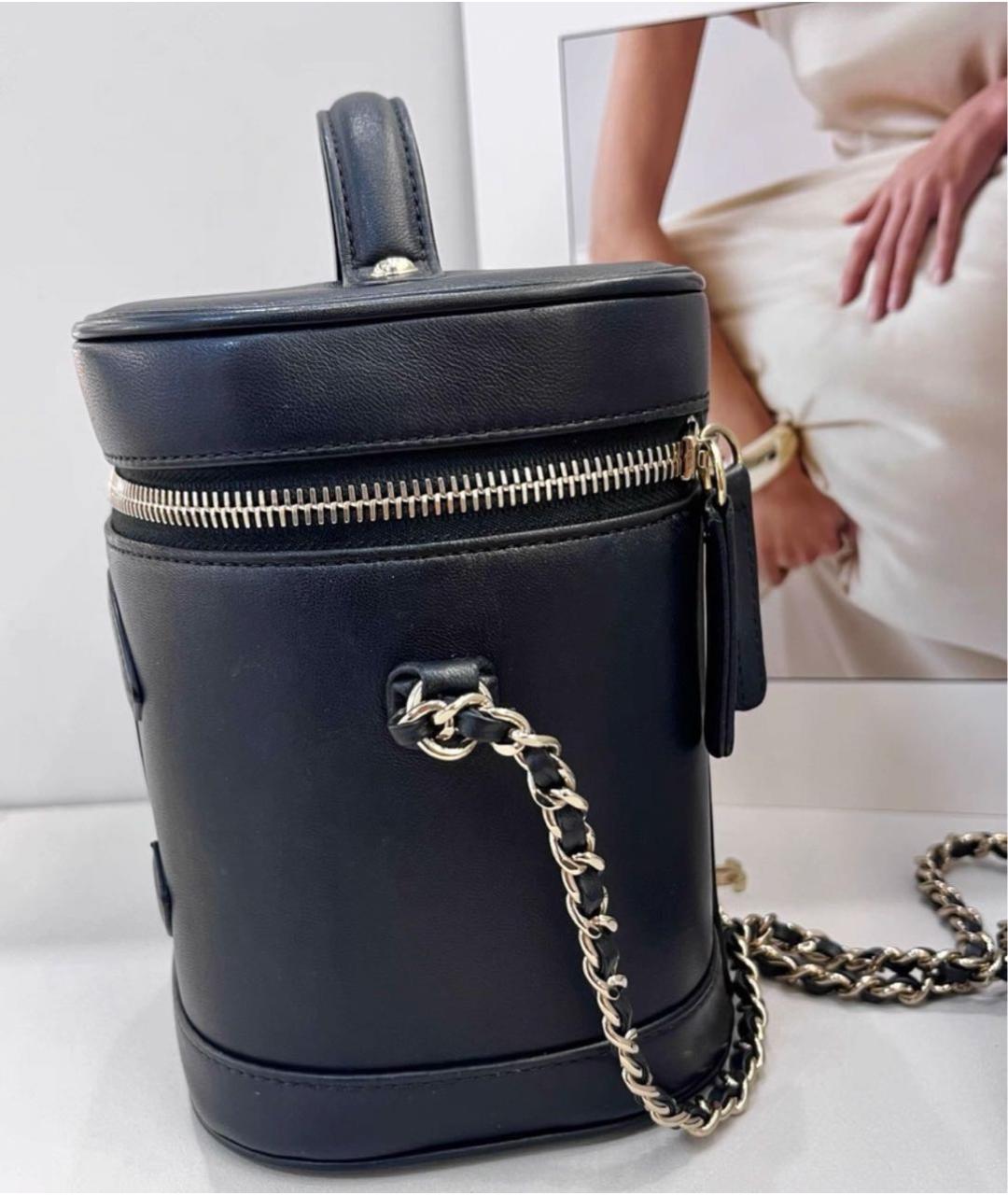 CHANEL Черная кожаная сумка через плечо, фото 6