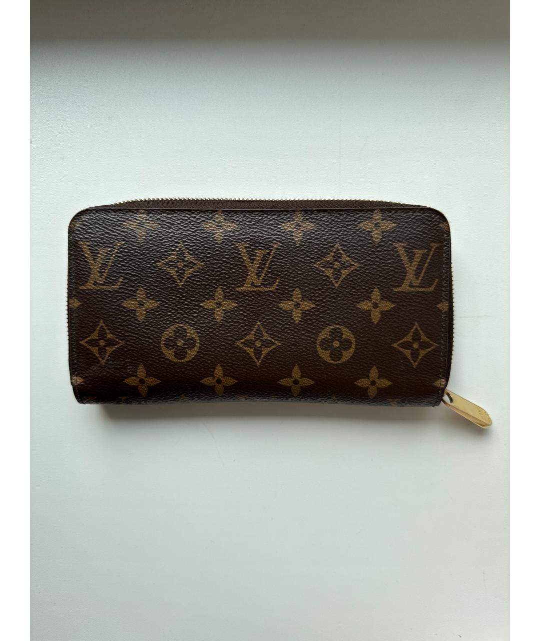 LOUIS VUITTON Коричневый кожаный кошелек, фото 5