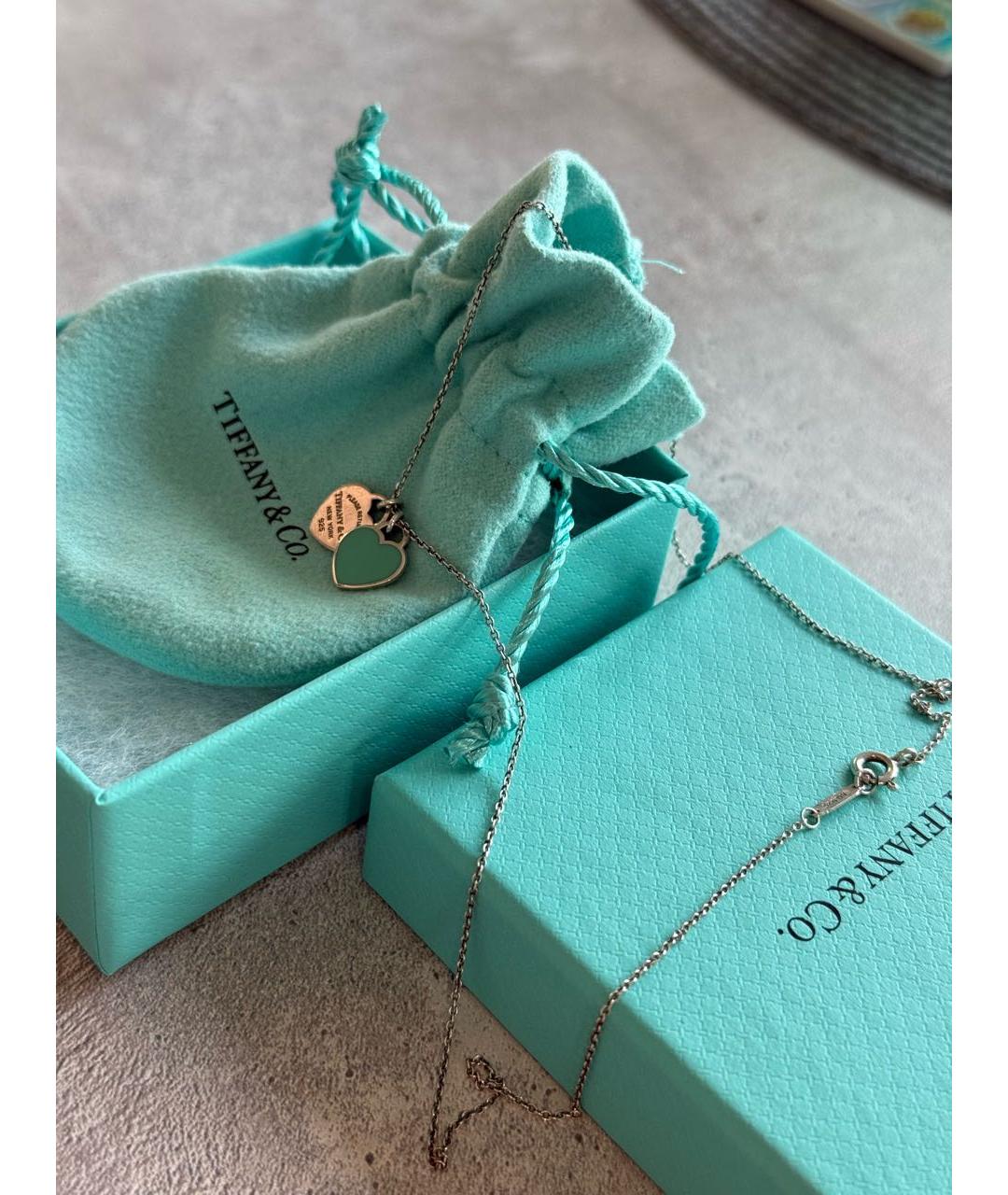 TIFFANY&CO Бирюзовая серебряная подвеска, фото 5