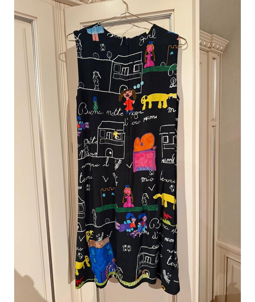 DOLCE&GABBANA Мульти шелковое платье, фото 2