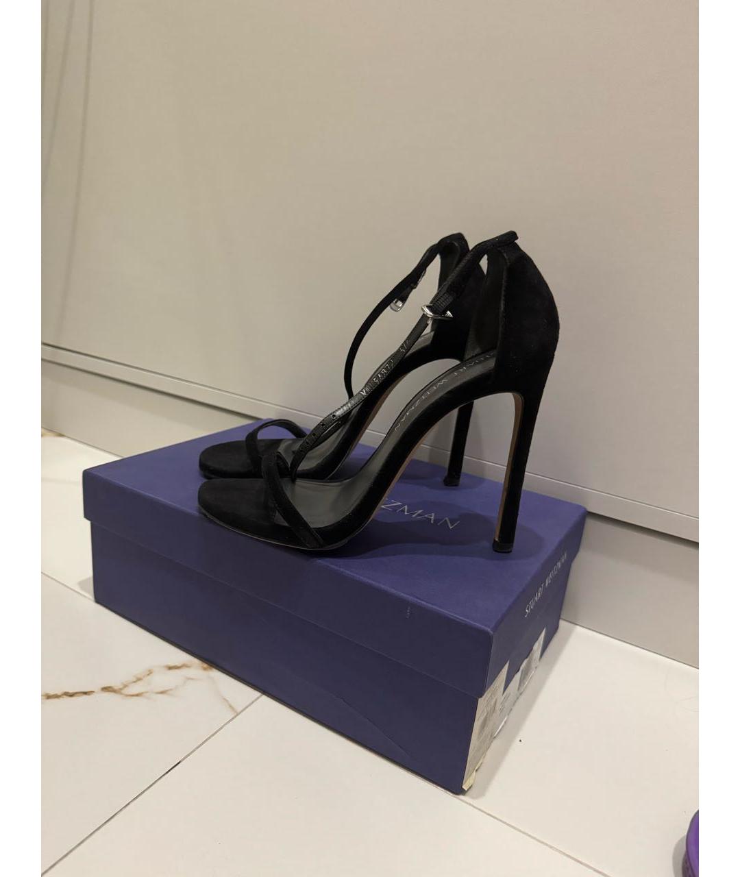 STUART WEITZMAN Черные замшевые босоножки, фото 4