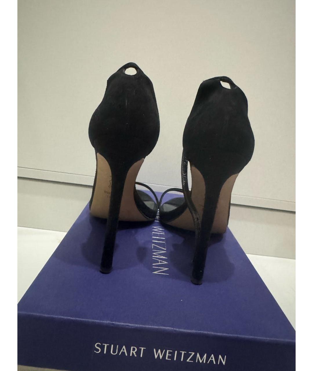 STUART WEITZMAN Черные замшевые босоножки, фото 3