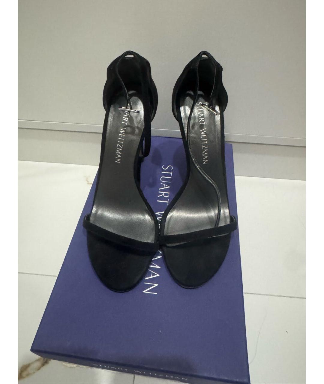 STUART WEITZMAN Черные замшевые босоножки, фото 2