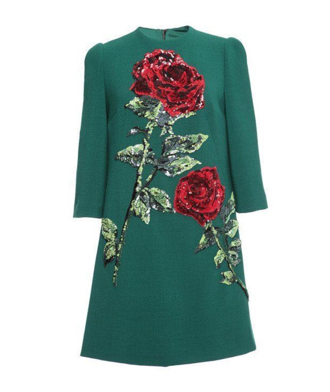 DOLCE&GABBANA Зеленые повседневное платье, фото 1