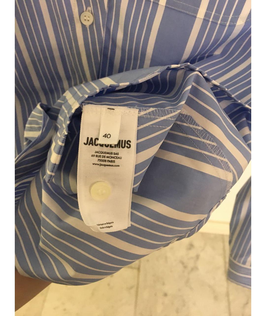 JACQUEMUS Голубая хлопковая рубашка, фото 5