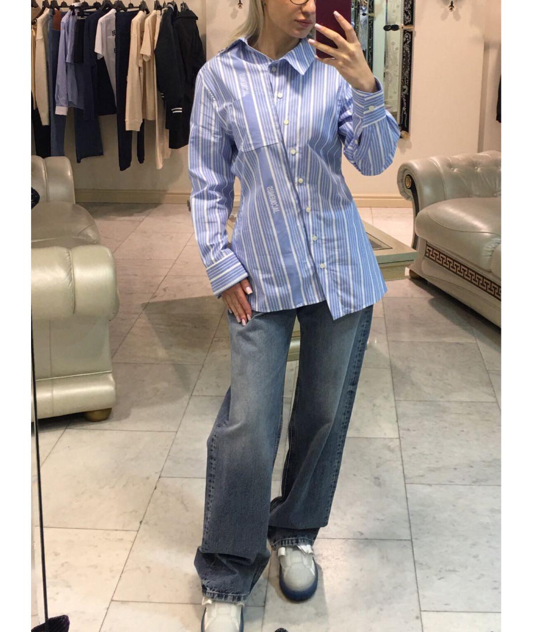 JACQUEMUS Голубая хлопковая рубашка, фото 8