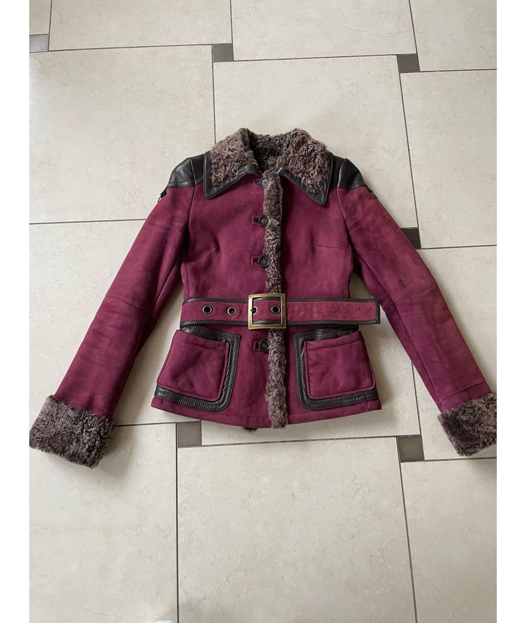 ETRO Бордовая замшевая дубленка, фото 7