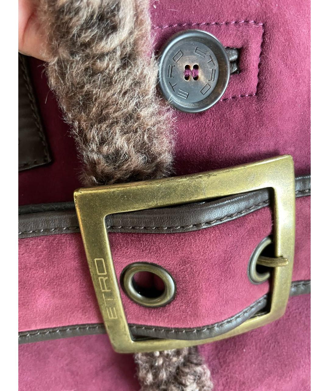 ETRO Бордовая замшевая дубленка, фото 3