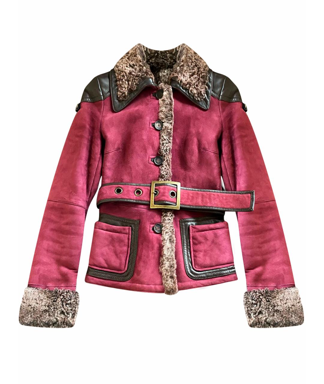 ETRO Бордовая замшевая дубленка, фото 1