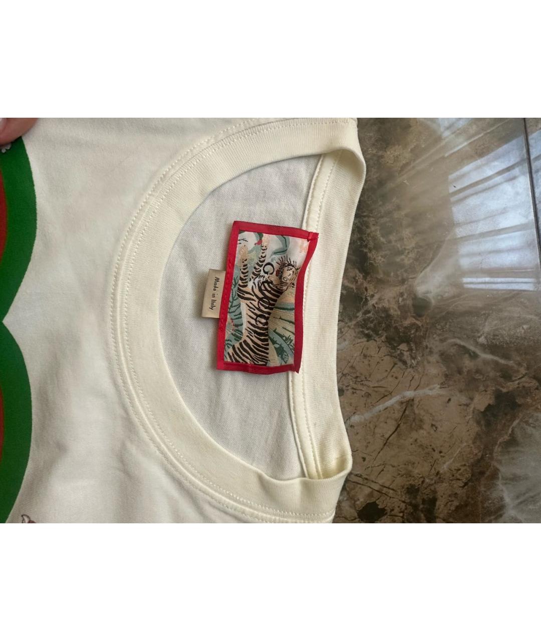 GUCCI Бежевая хлопковая футболка, фото 3