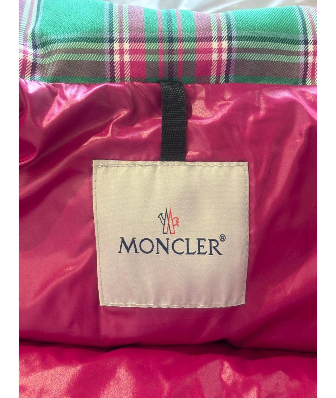 MONCLER Зеленый полиэстеровый пуховик, фото 3