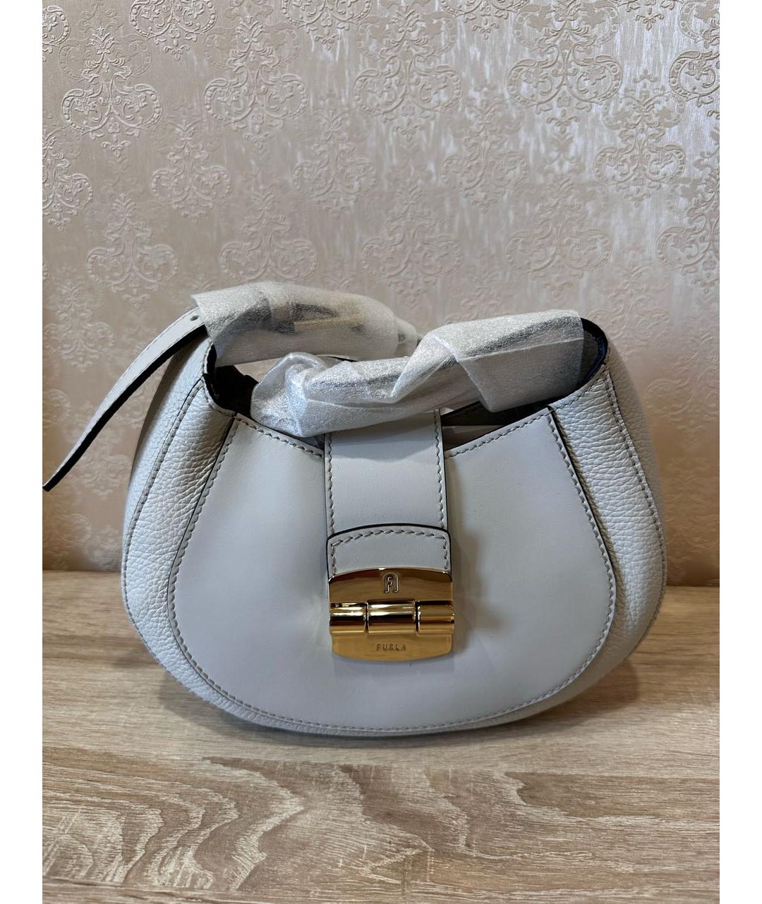 FURLA Белая кожаная сумка через плечо, фото 8