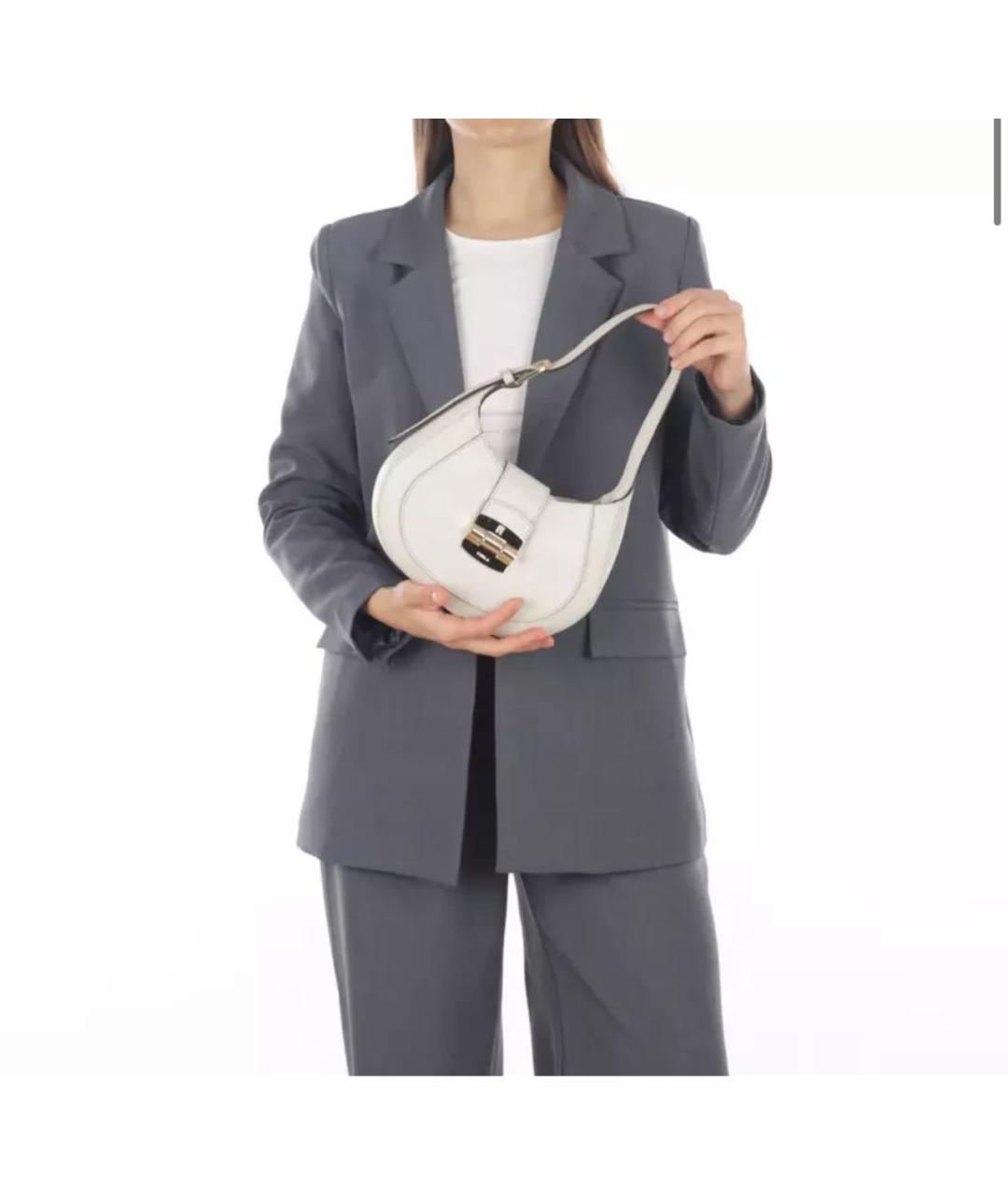 FURLA Белая кожаная сумка через плечо, фото 6