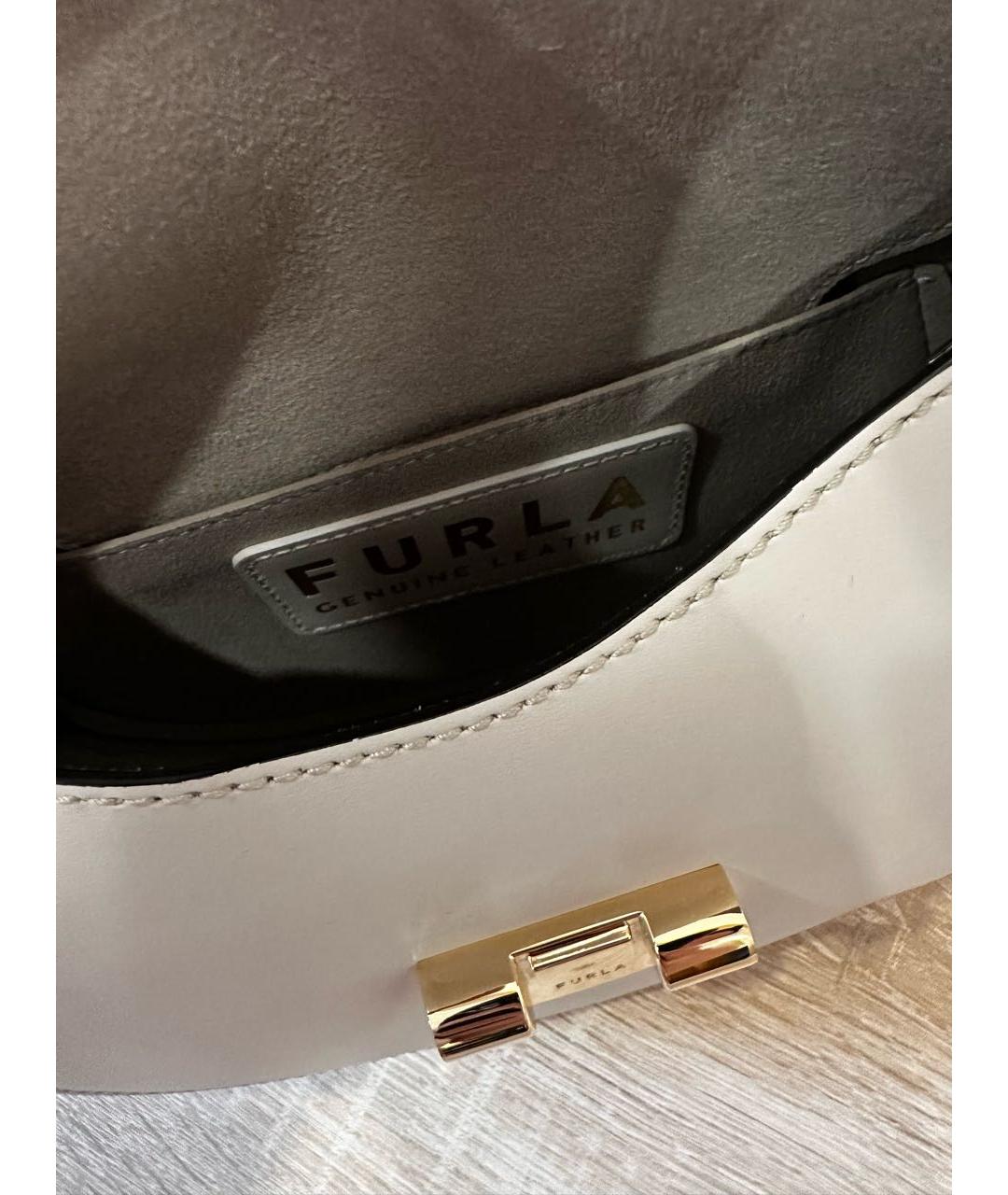 FURLA Белая кожаная сумка через плечо, фото 4