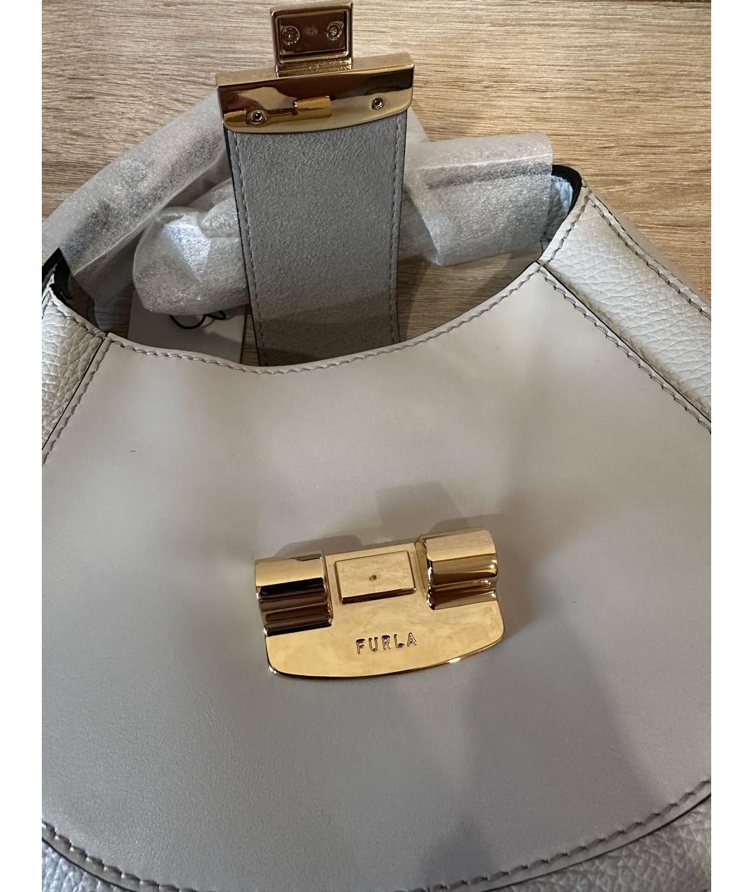 FURLA Белая кожаная сумка через плечо, фото 5