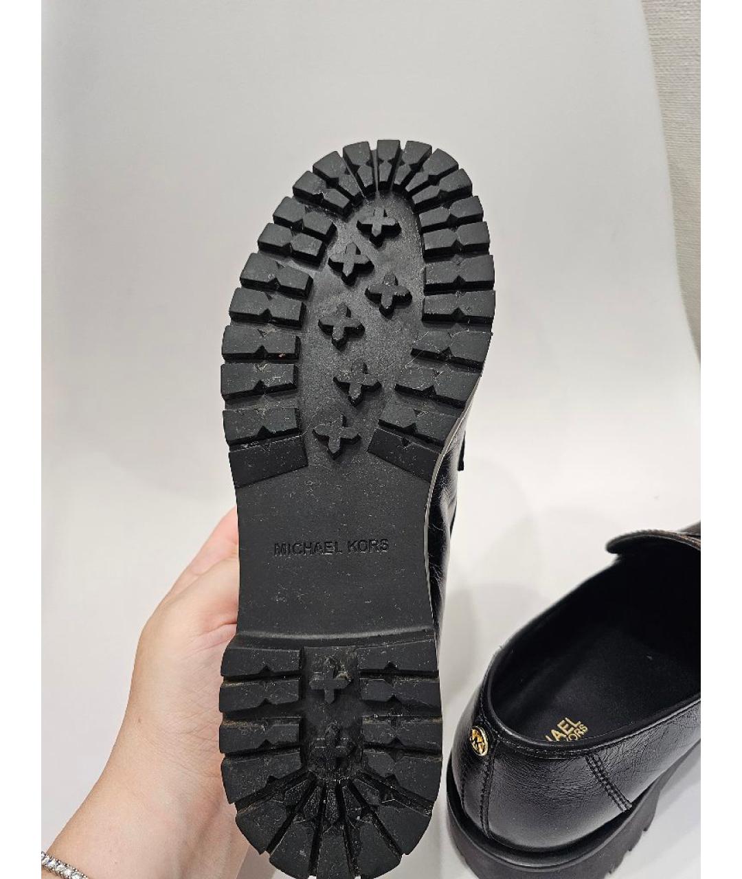MICHAEL KORS Черные кожаные лоферы, фото 5