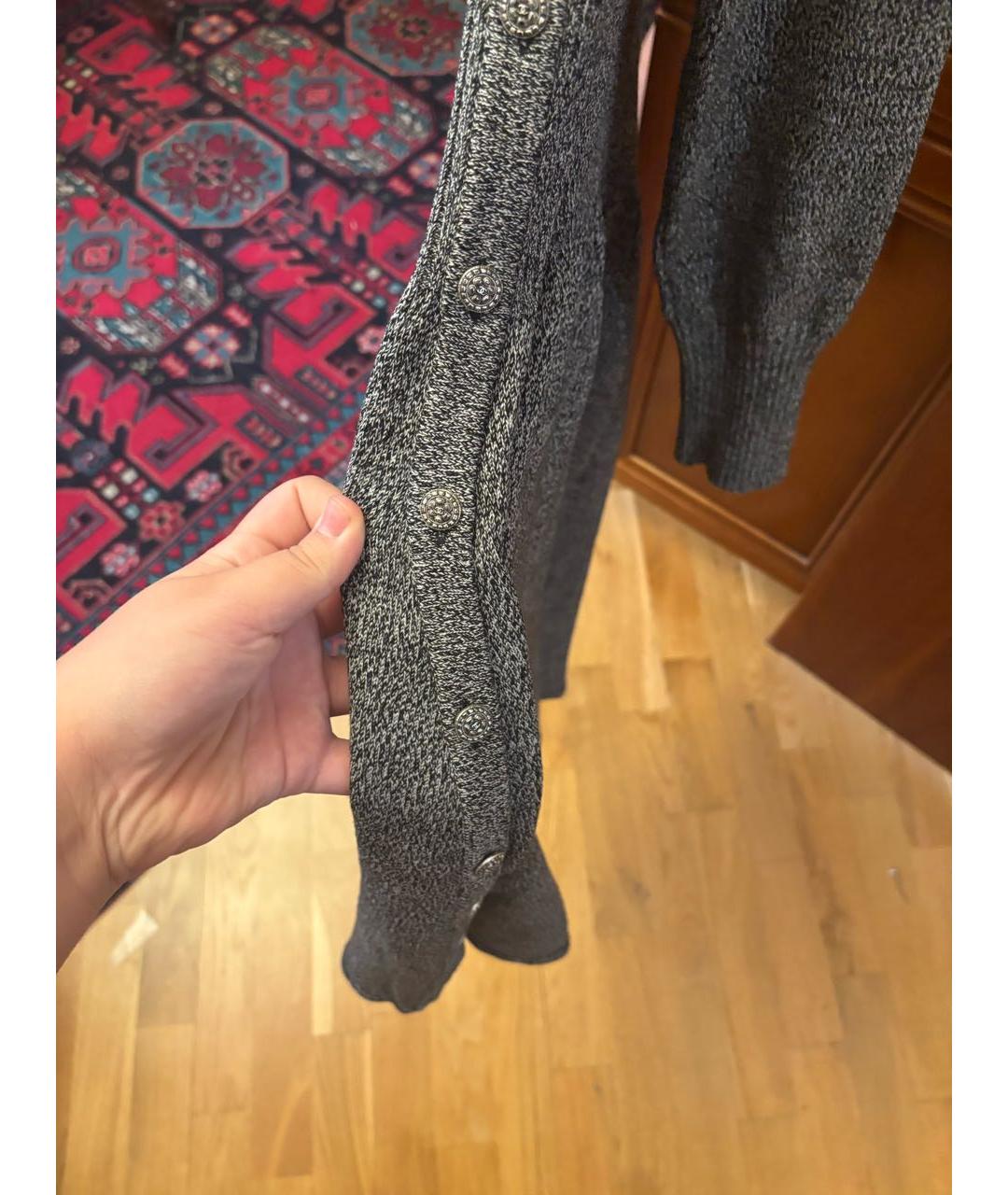 CHANEL Серое шерстяное повседневное платье, фото 3