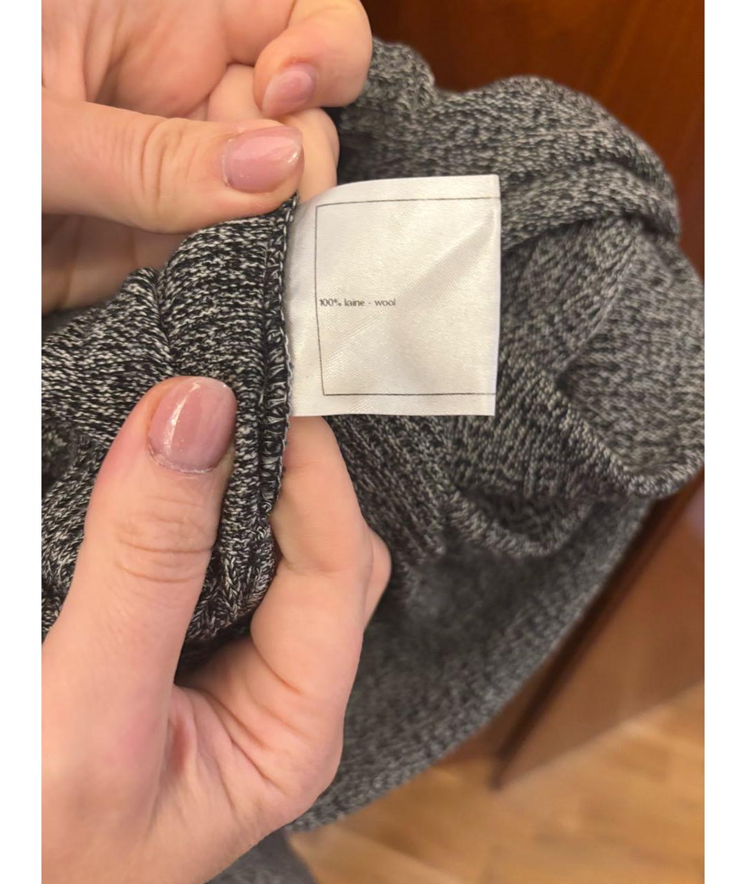 CHANEL Серое шерстяное повседневное платье, фото 4