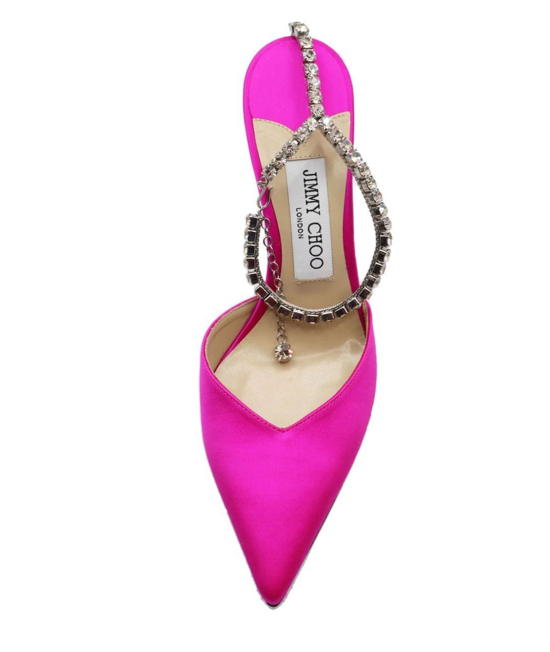 JIMMY CHOO Фуксия текстильные туфли, фото 3