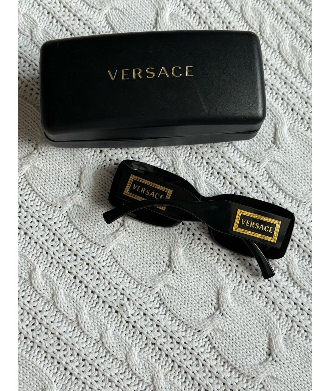 VERSACE Черные пластиковые солнцезащитные очки, фото 2