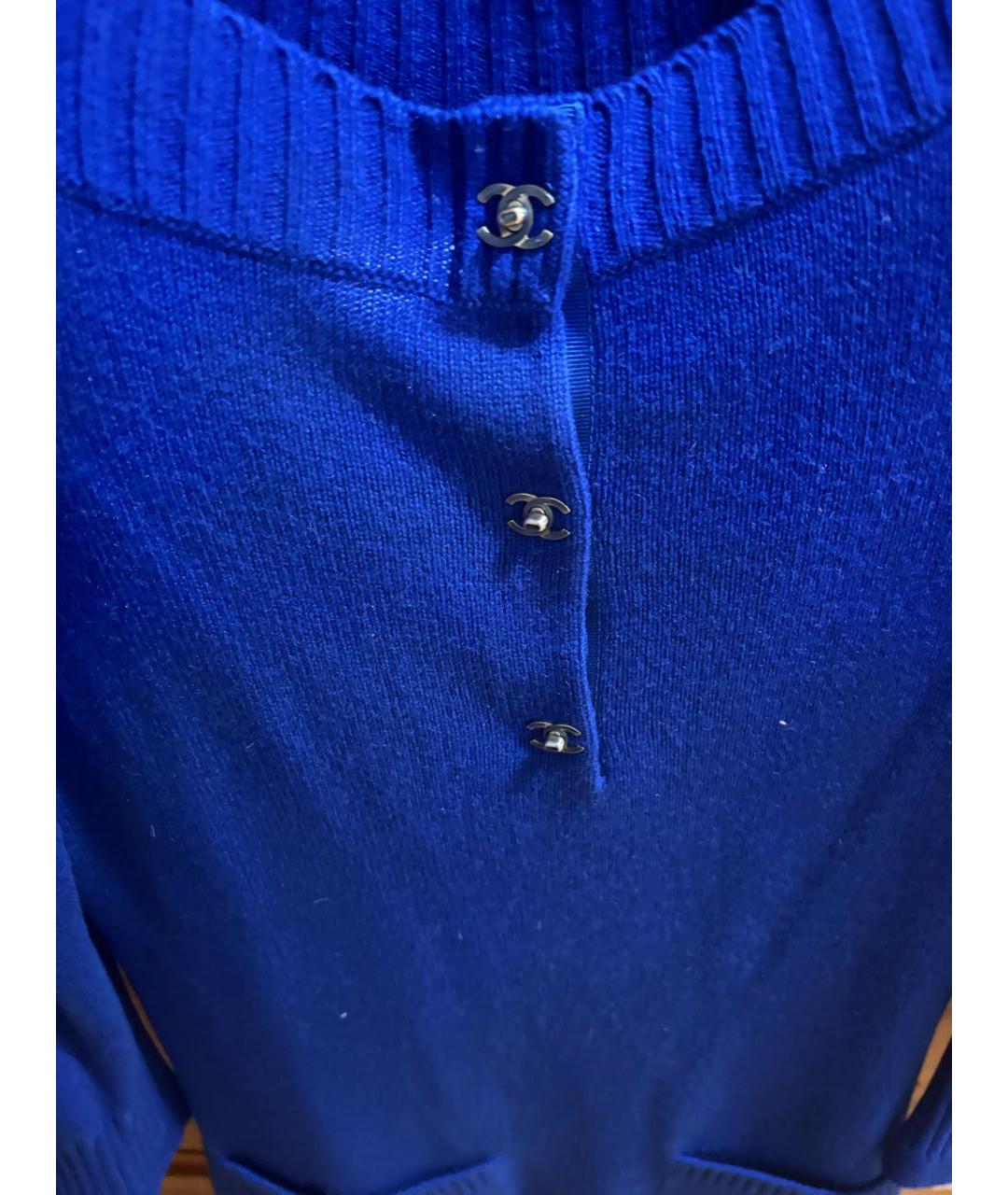 CHANEL Синее кашемировое повседневное платье, фото 2
