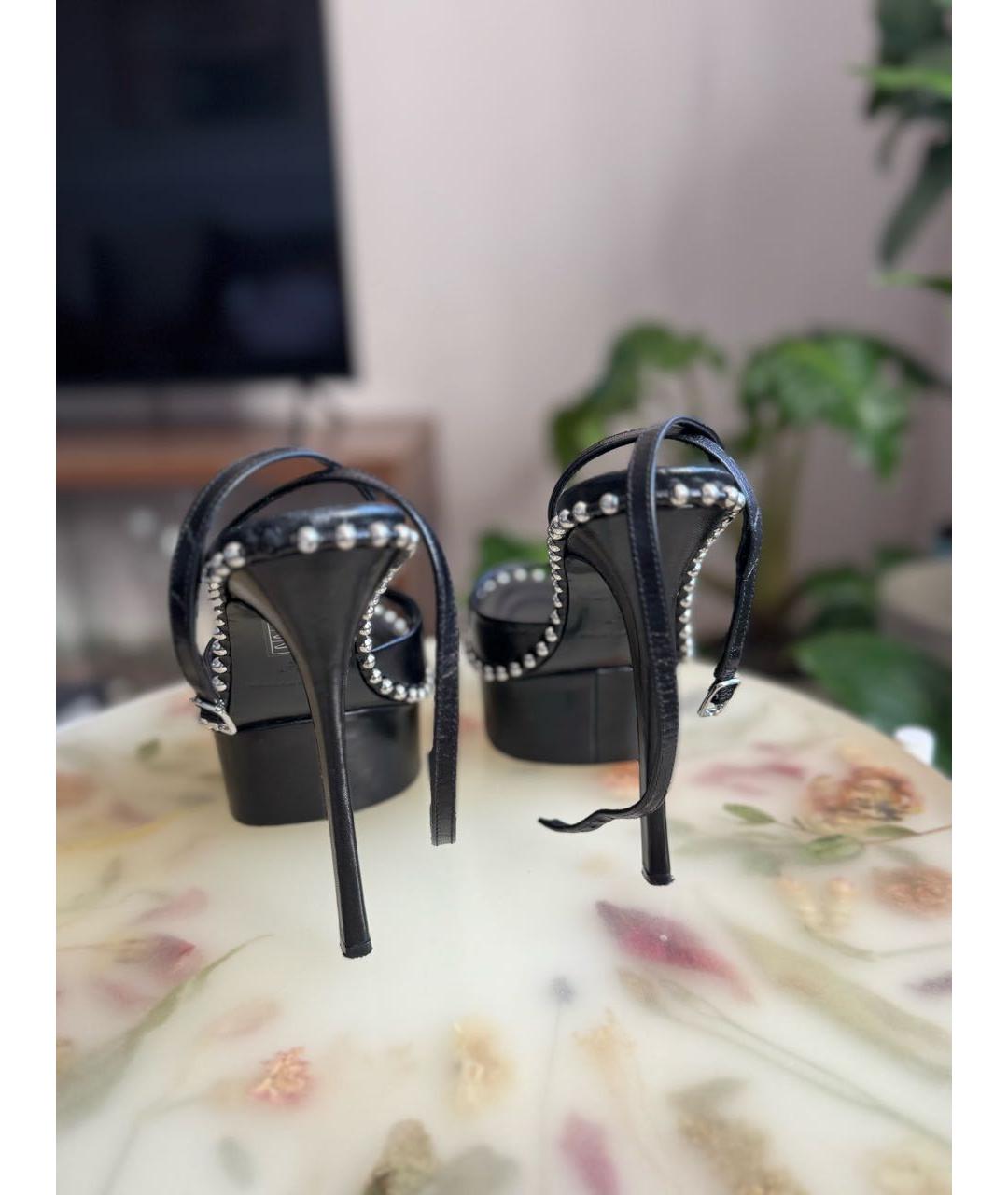 ALEXANDER WANG Черные кожаные босоножки, фото 4