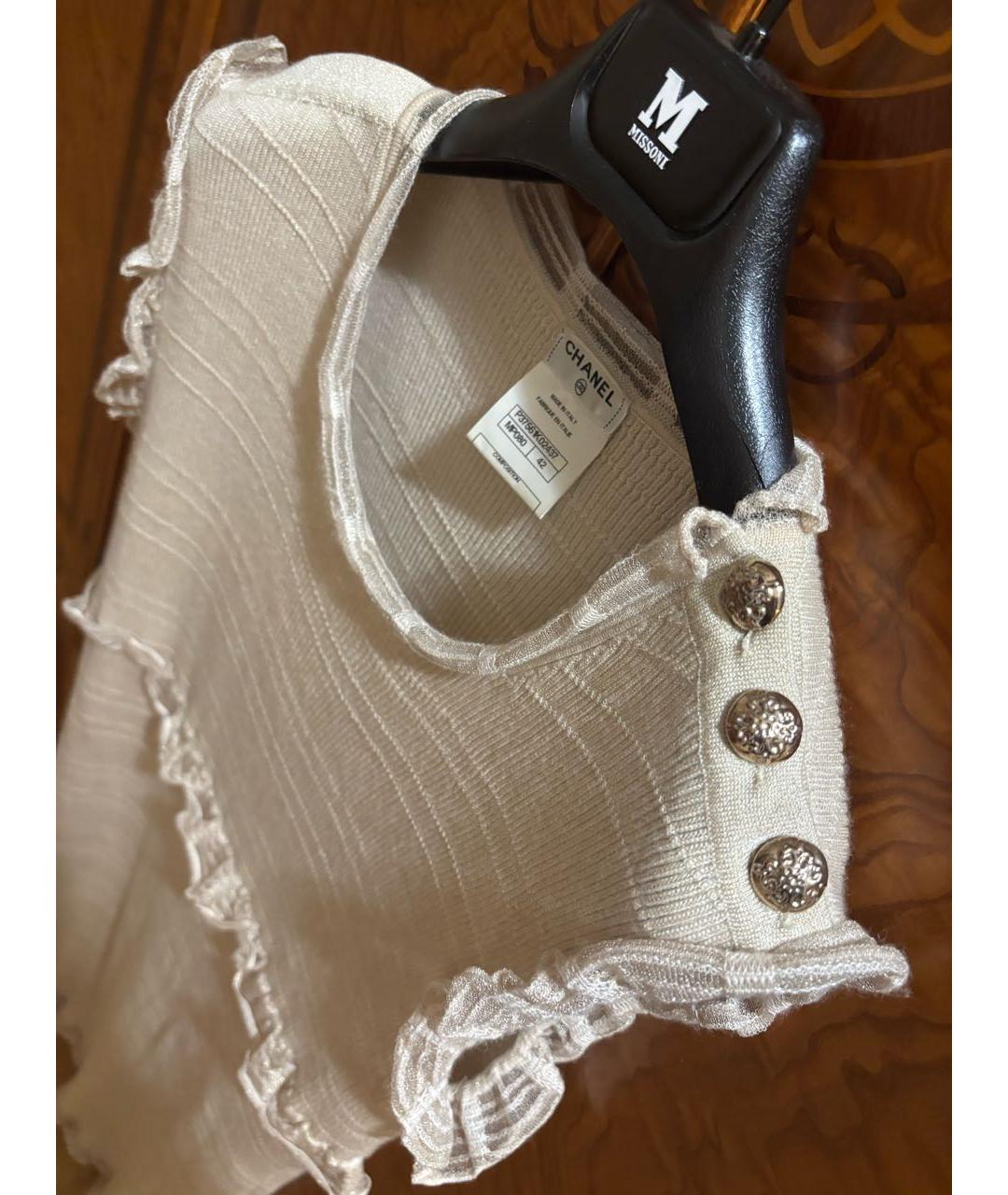 CHANEL Бежевое шелковое повседневное платье, фото 2