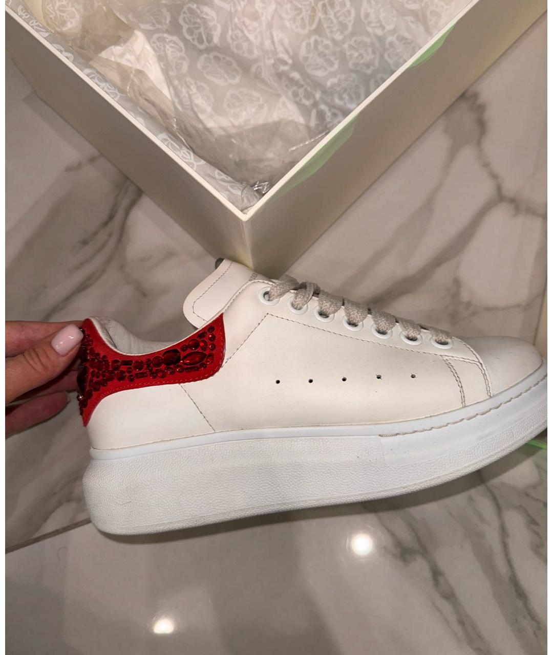 ALEXANDER MCQUEEN Белые кожаные кроссовки, фото 5