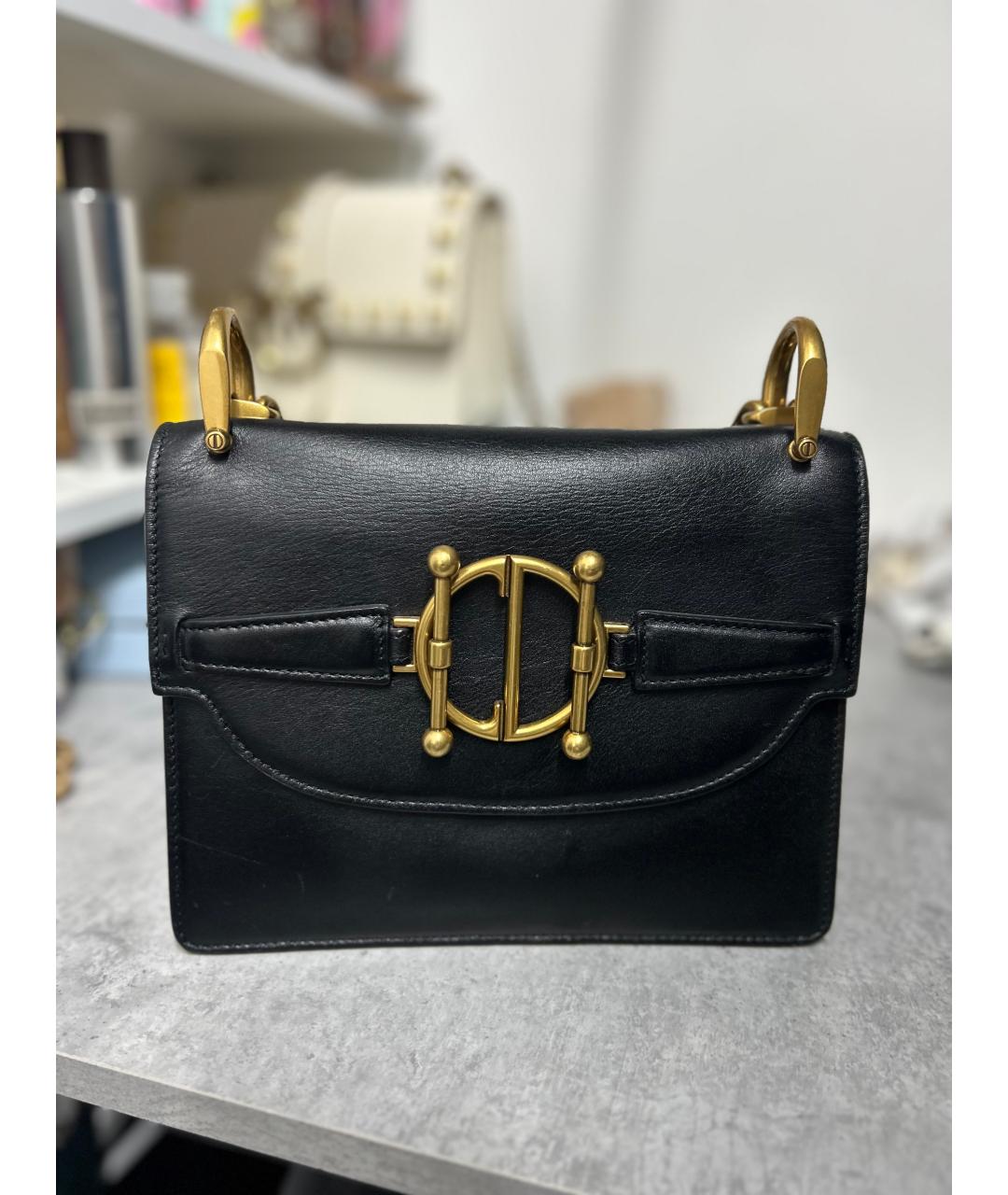 CHRISTIAN DIOR Черная кожаная сумка через плечо, фото 4