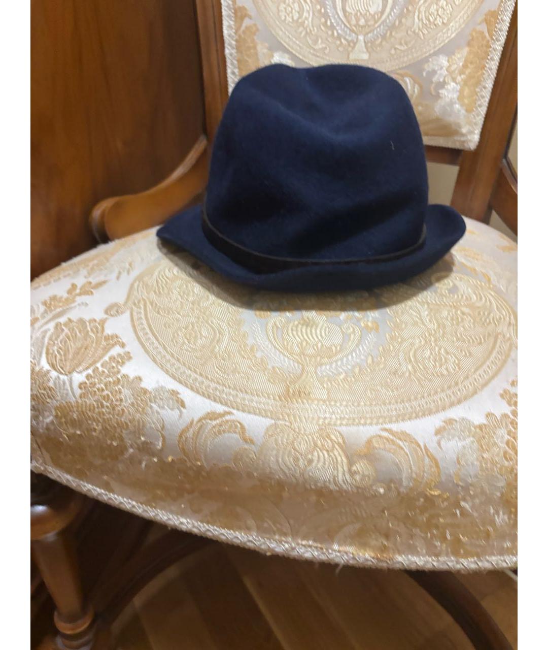 LORO PIANA Темно-синяя кашемировая шляпа, фото 3