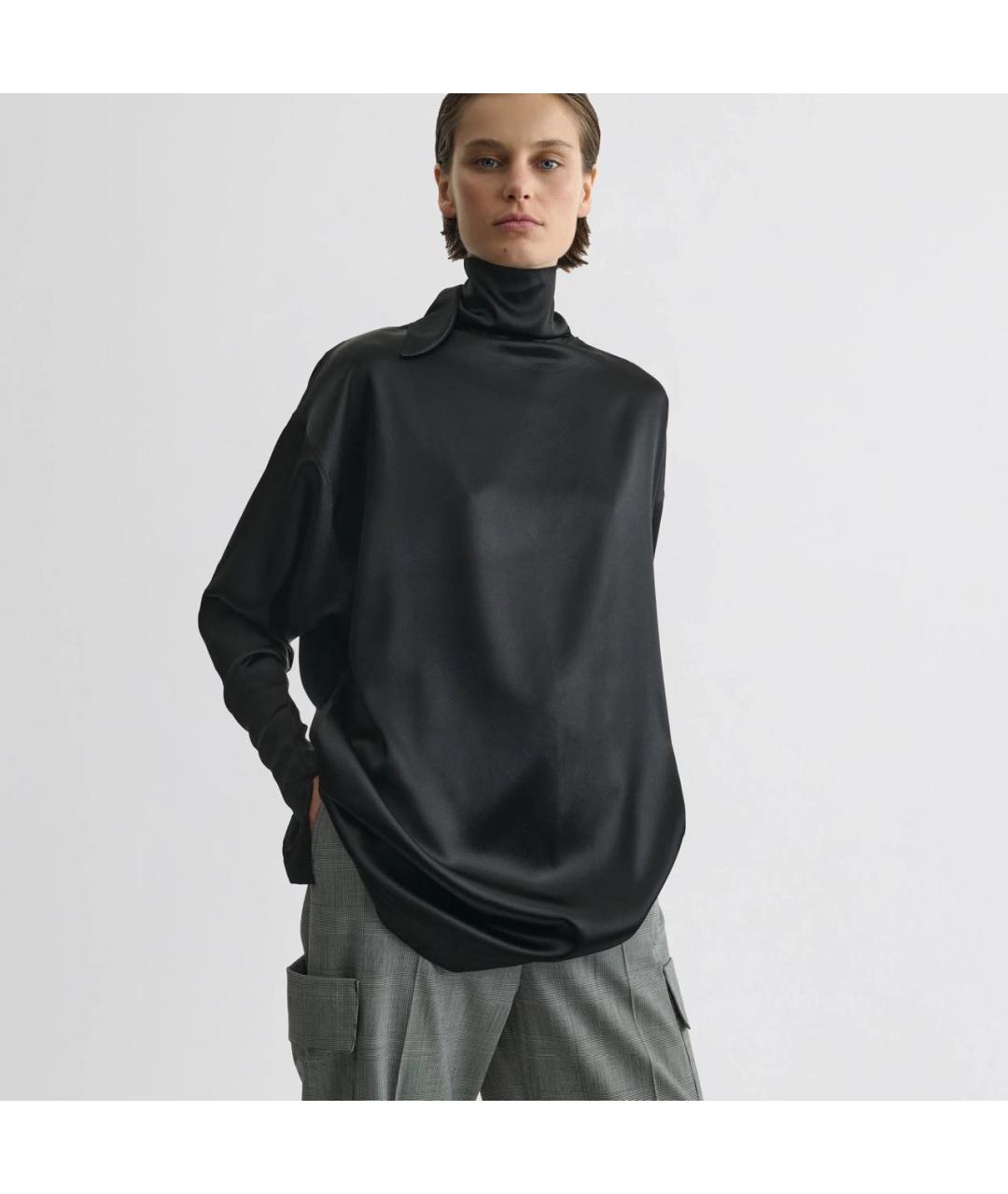 PHOEBE PHILO Черная шелковая водолазка, фото 3