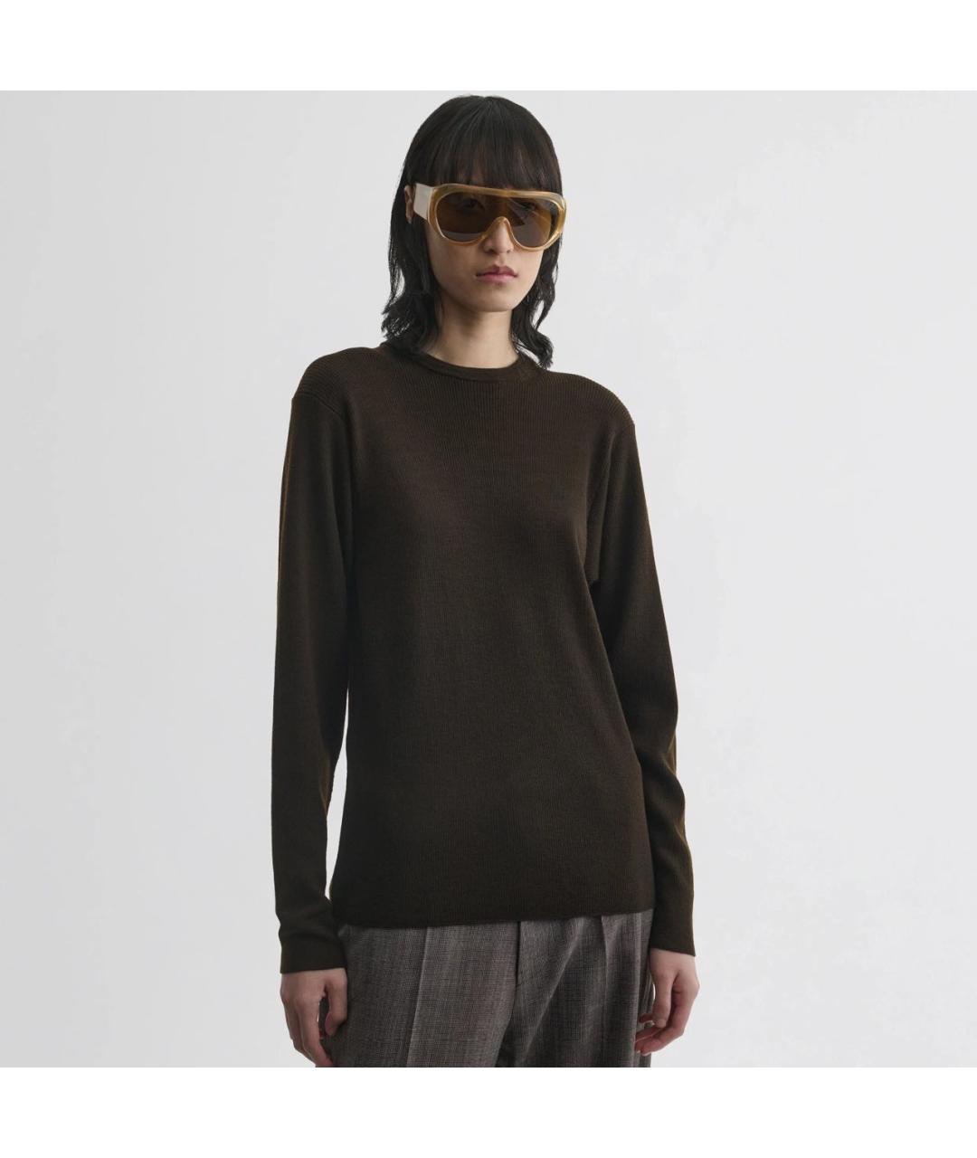 PHOEBE PHILO Хаки шерстяной джемпер / свитер, фото 4