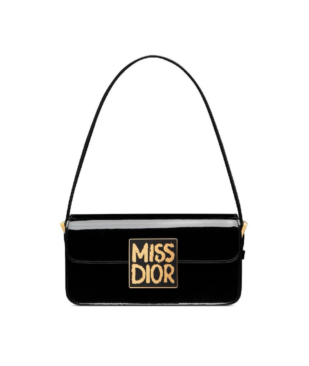CHRISTIAN DIOR Черная кожаная сумка с короткими ручками, фото 1