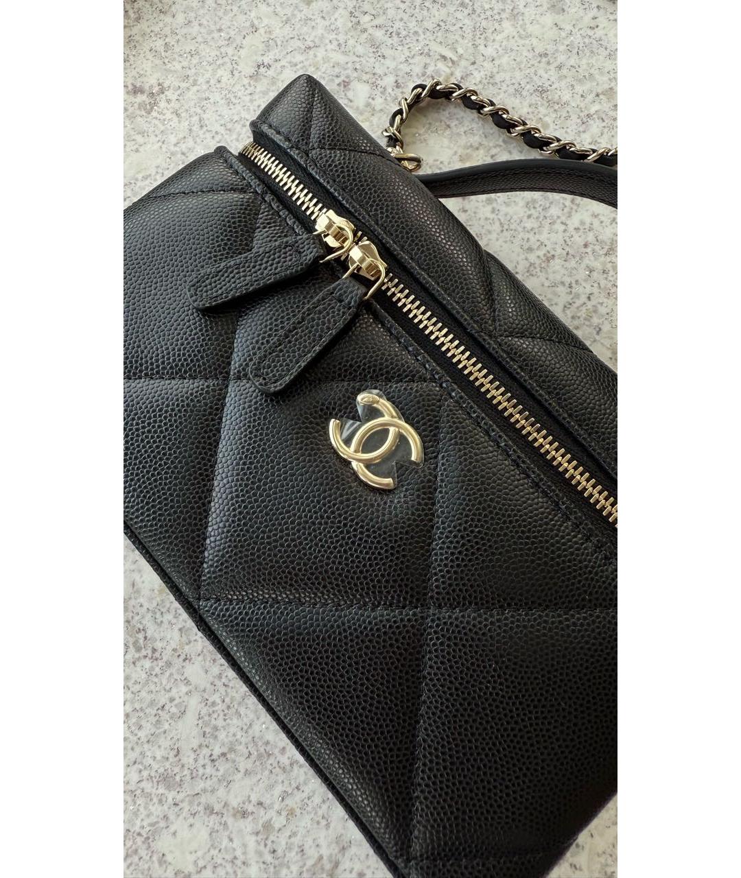 CHANEL Черная кожаная сумка через плечо, фото 3