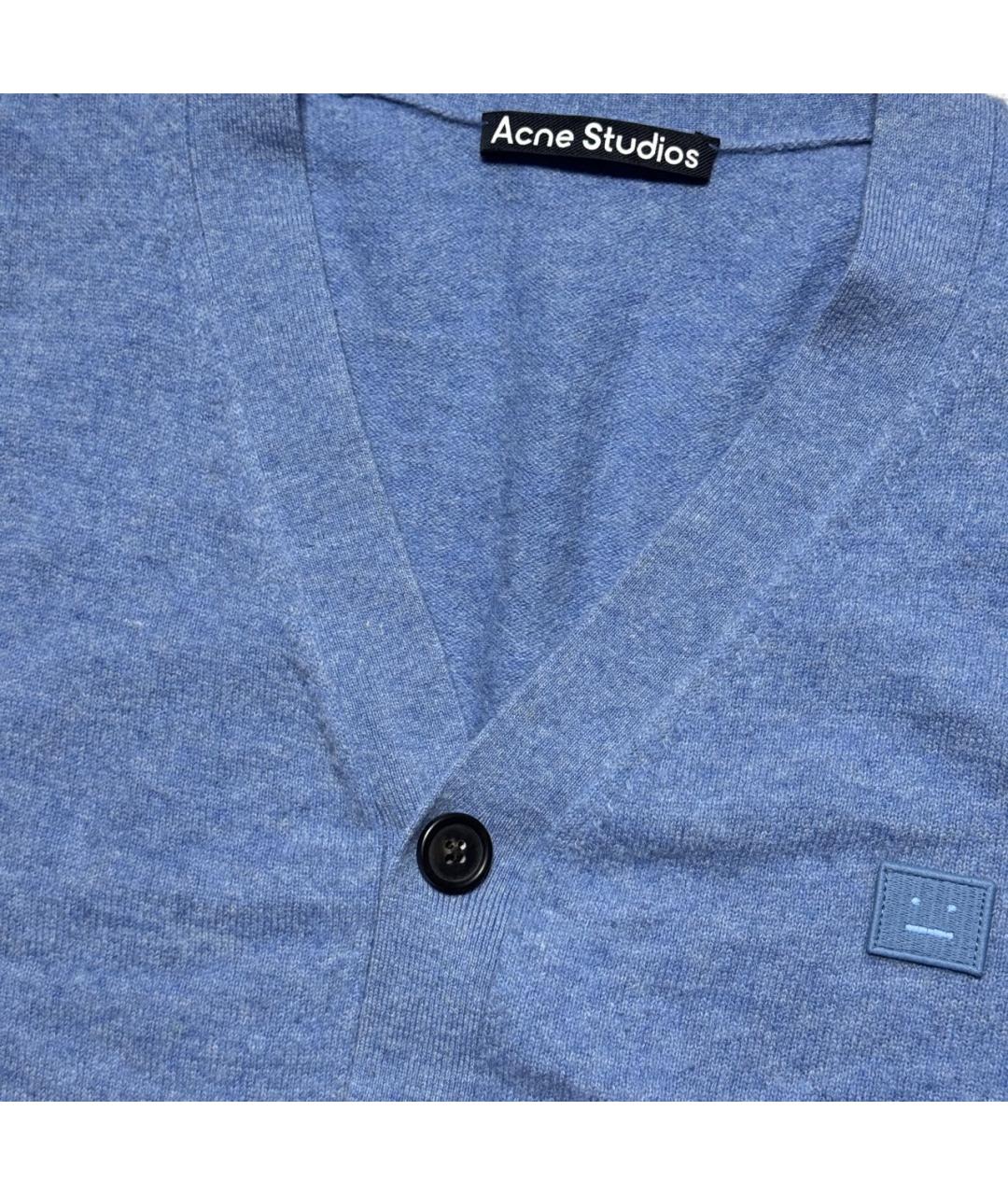 ACNE STUDIOS Голубой шерстяной кардиган, фото 3