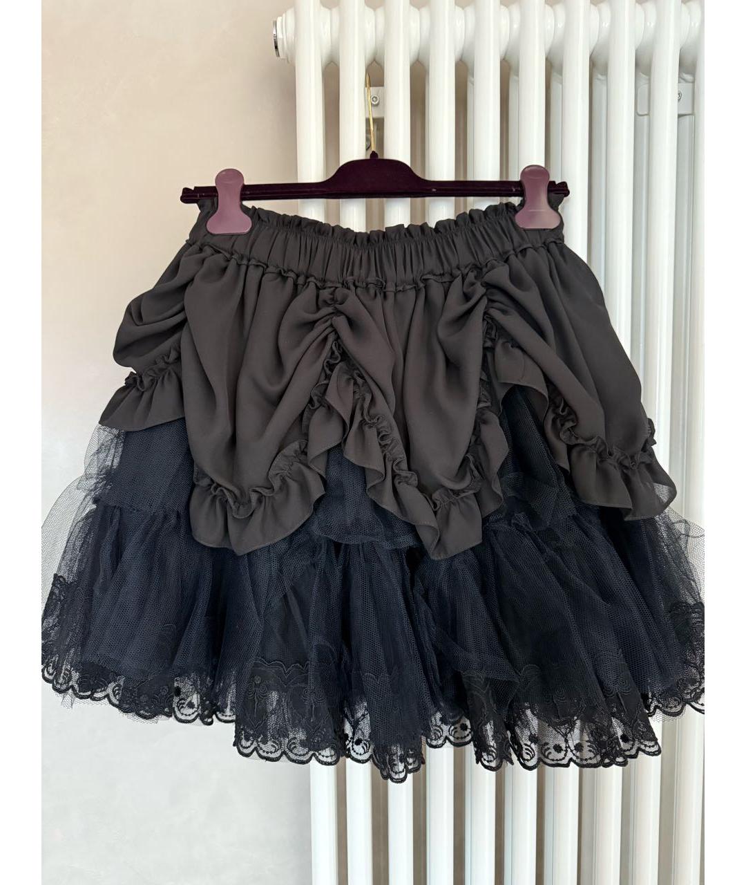 SIMONE ROCHA Черная синтетическая юбка мини, фото 2
