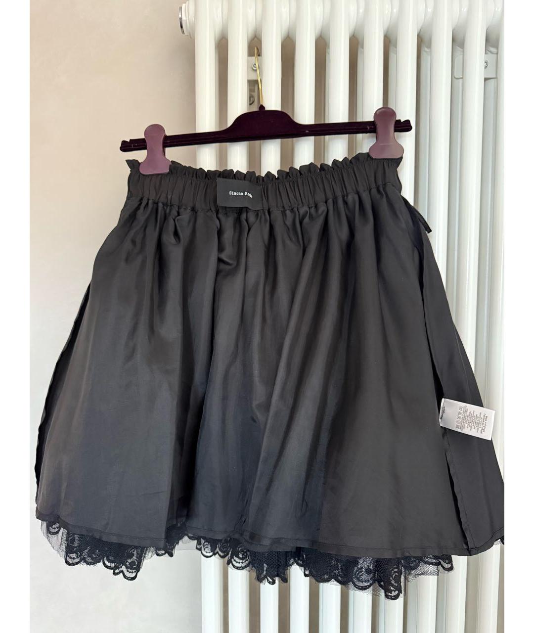 SIMONE ROCHA Черная синтетическая юбка мини, фото 3