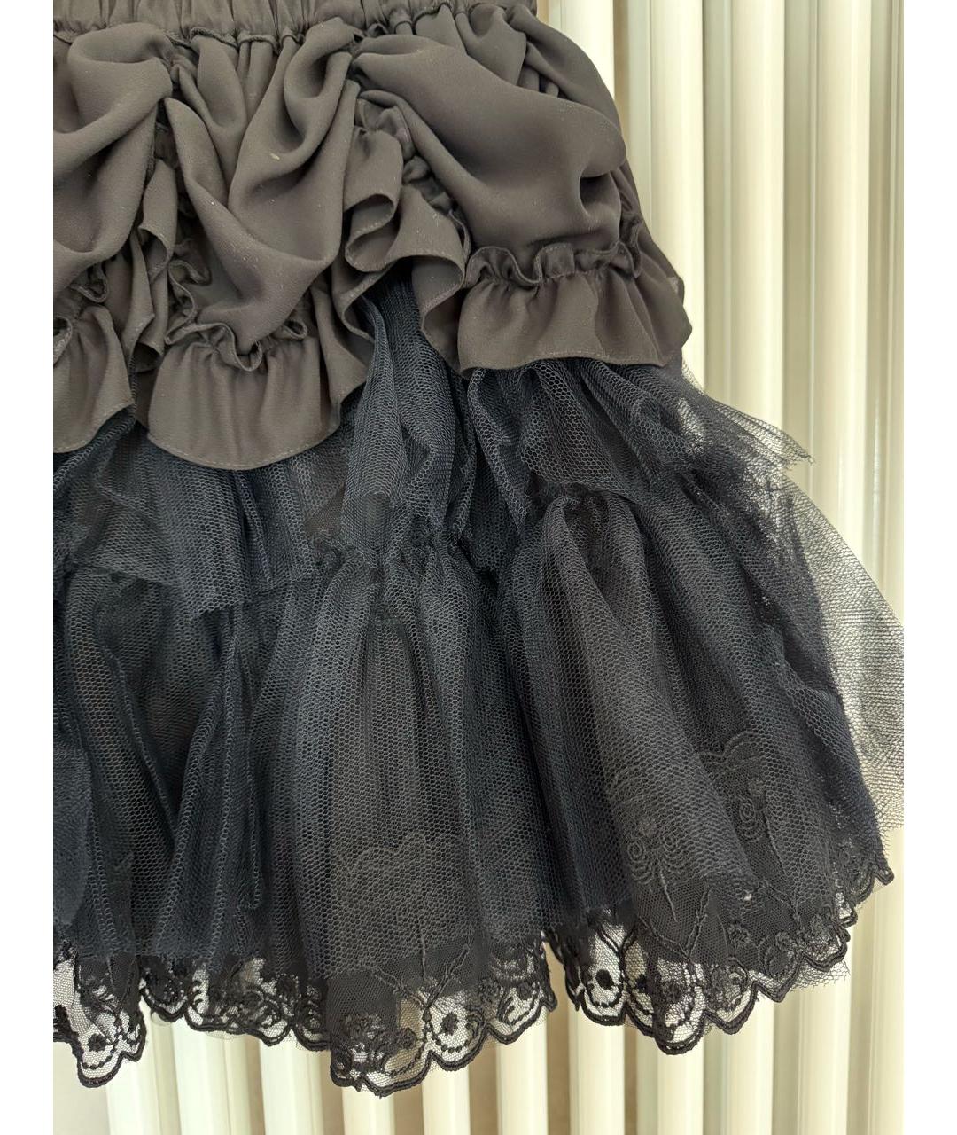 SIMONE ROCHA Черная синтетическая юбка мини, фото 4