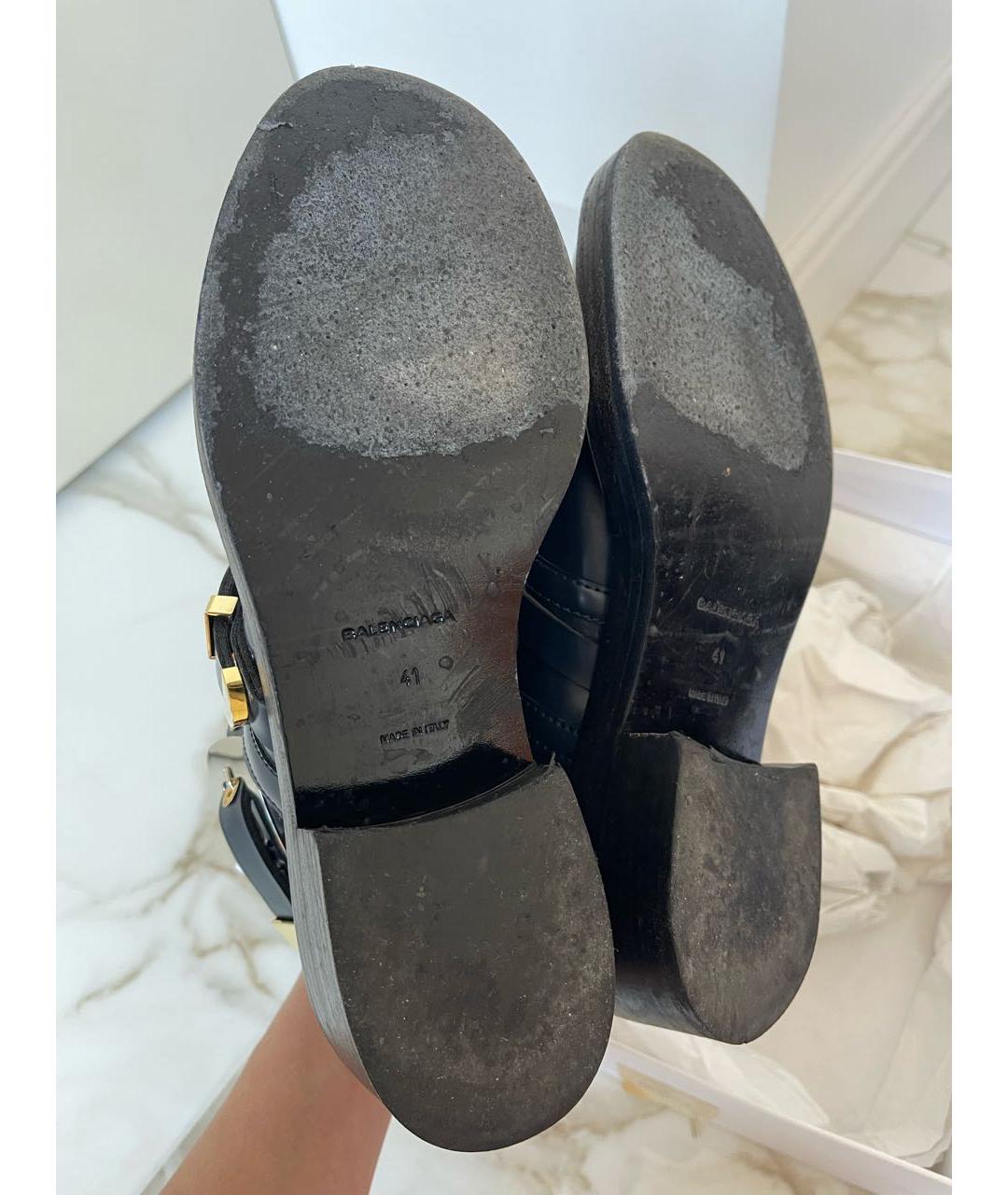 BALENCIAGA Темно-синие кожаные ботинки, фото 8