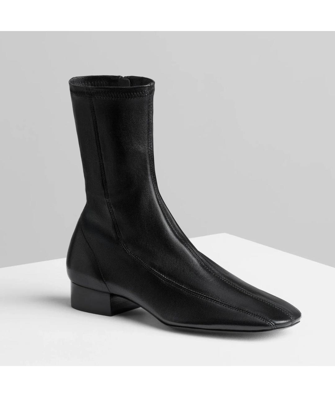 PHOEBE PHILO Черные кожаные полусапоги, фото 2
