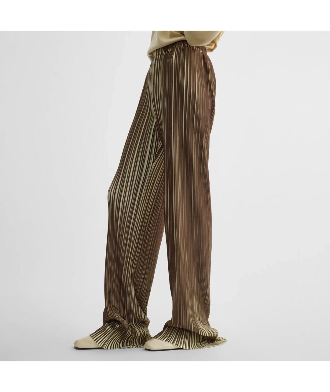 PHOEBE PHILO Хаки полиэстеровые прямые брюки, фото 4