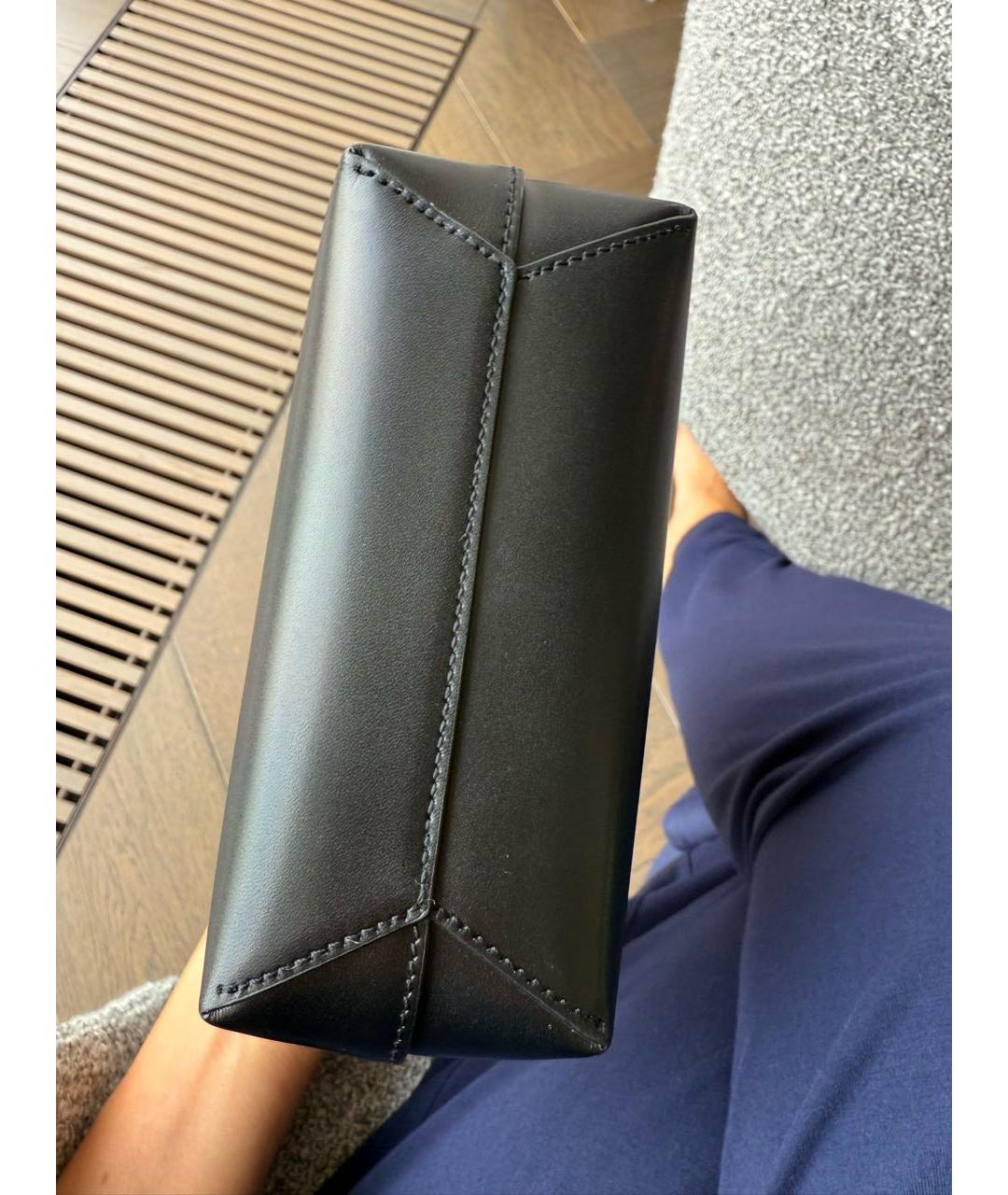SAINT LAURENT Черная кожаная сумка с короткими ручками, фото 5
