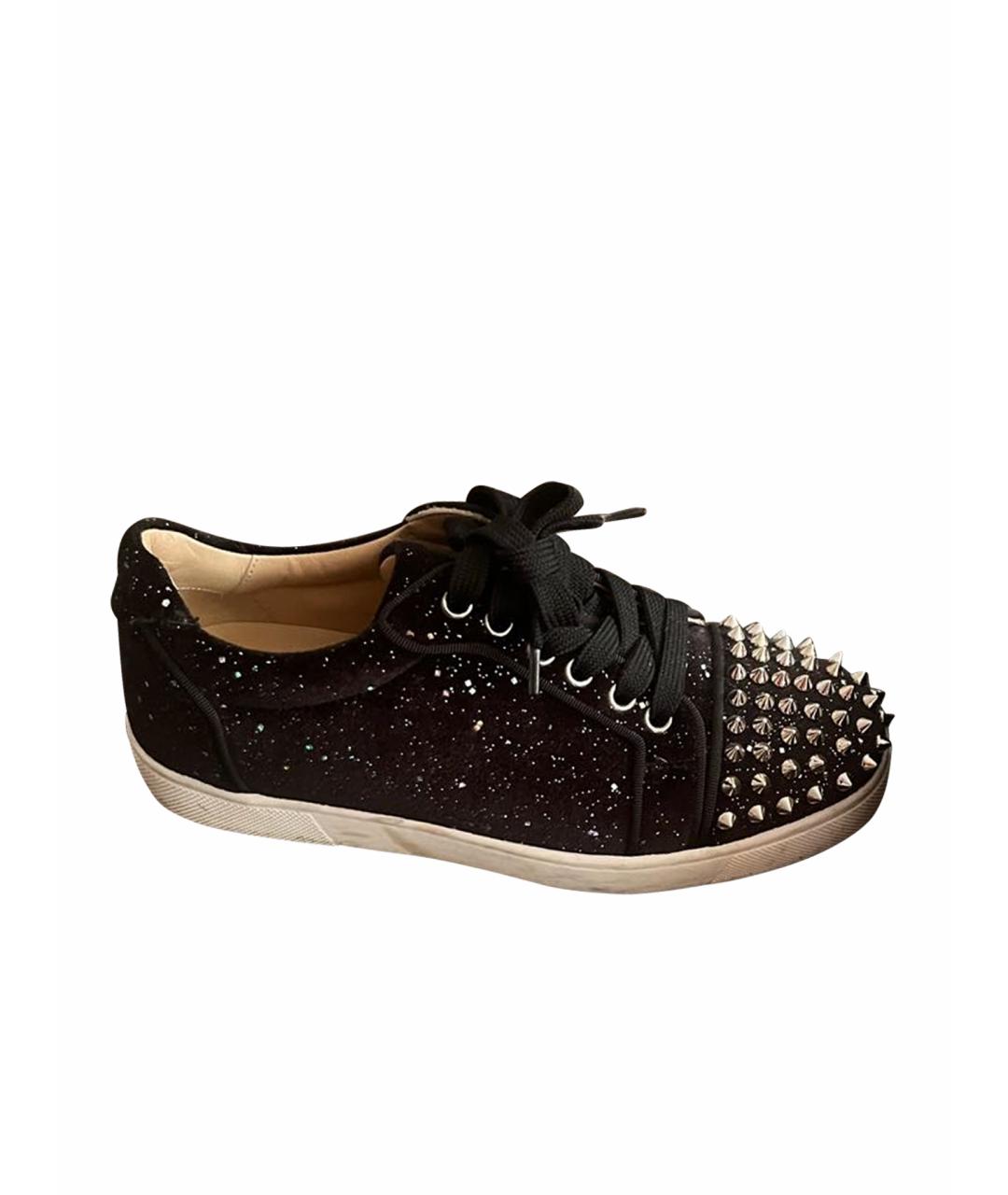 CHRISTIAN LOUBOUTIN Черные текстильные кеды, фото 1