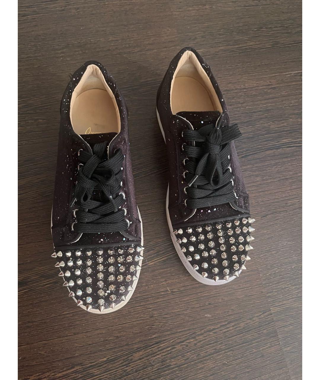 CHRISTIAN LOUBOUTIN Черные текстильные кеды, фото 3