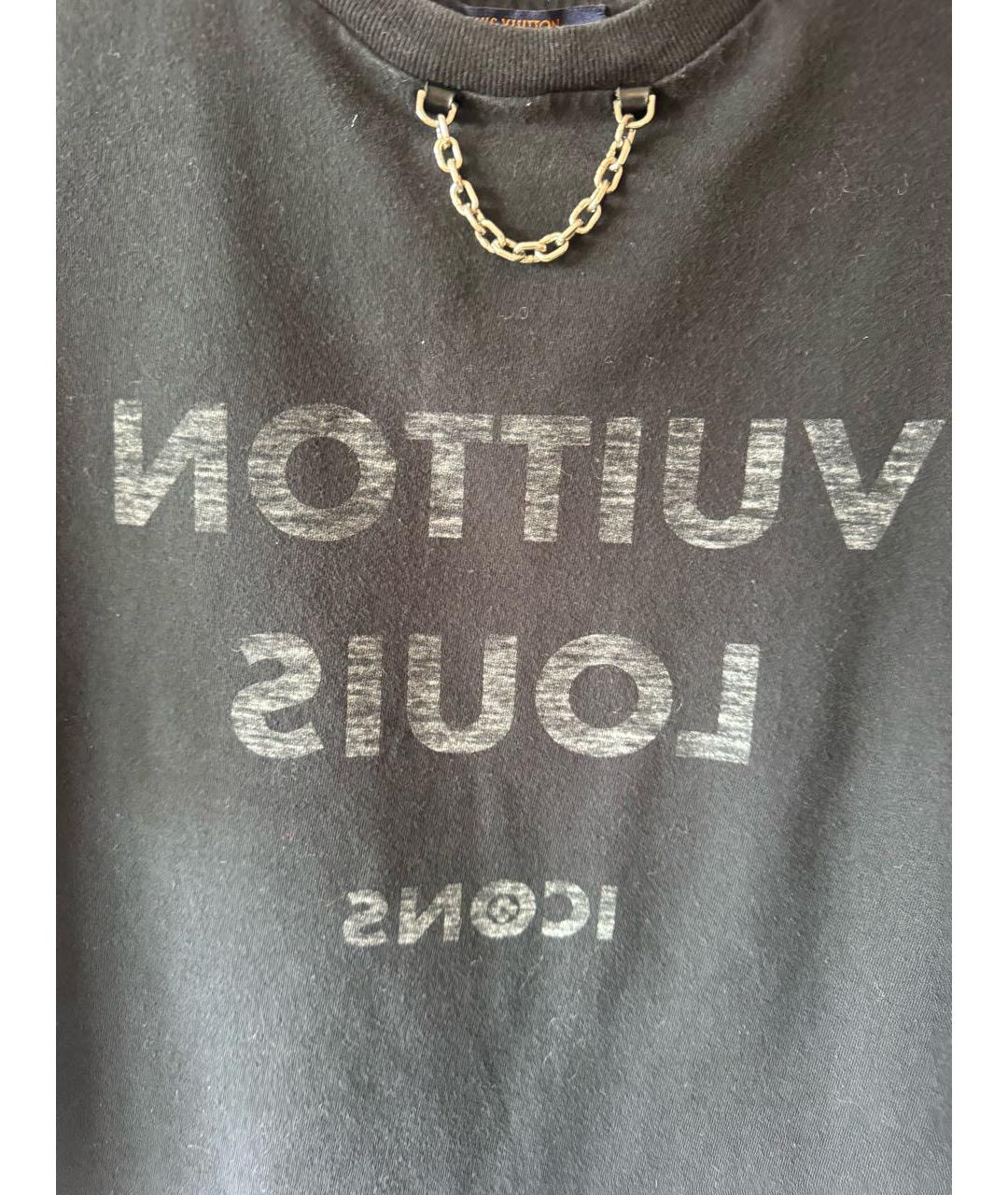 LOUIS VUITTON Антрацитовая хлопковая футболка, фото 4