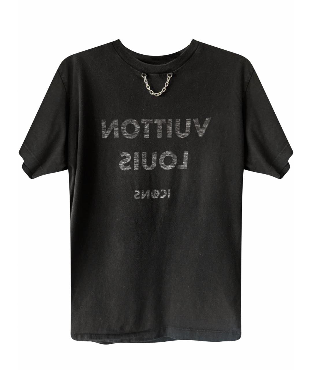 LOUIS VUITTON Антрацитовая хлопковая футболка, фото 1