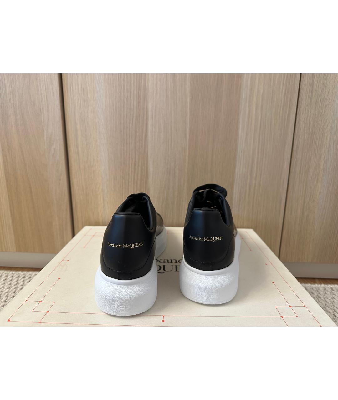 ALEXANDER MCQUEEN Черные кожаные кеды, фото 4